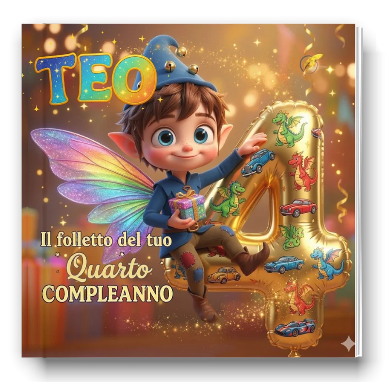 Teo, il folletto del tuo quarto compleanno, immagine 1 di 4